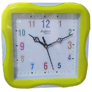 Yellow Square Wall Clock