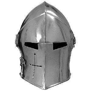 Barbuta Knights Templar Silver Helmet