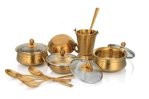 Brass Dinner Set, For Kitchenware, Size : Multisize