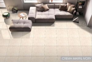 Rectangular Crema Marfil Ivory PGVT Tiles, For Flooring, Size : 600x600mm