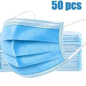Disposable 3-ply Face Mask with Ear Loop Blue - Pack of 50