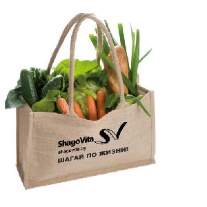 PP Laminated Jute Grocery Bag With Padded Rope Handle