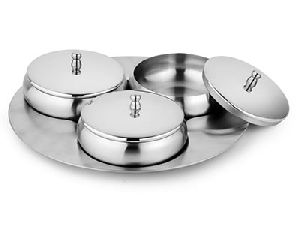 Stainless Steel Disc Snack Serving Set
