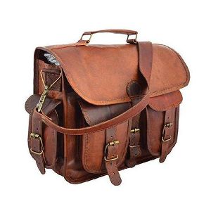 Handmade Brown Vintage Leather Briefcase Bag