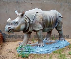 Cement Rhinoceros Statue
