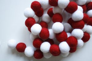 Craft's Arena wool felt pom-pom boll garlands for Christmas and home decor and gifts