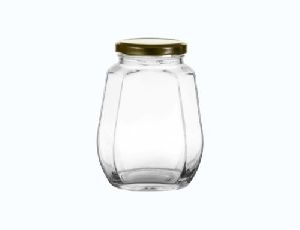 Glass Octagon Jar