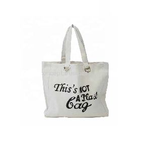 Natural Cotton Shopping Bag With Cotton Self Handle
