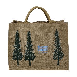 PP Laminated Jute Shopping Bag With Padded Rope Handle