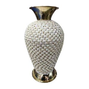 Brass Moti Design Flower Pot