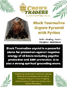 Black Tourmaline Orgone Pyramid with Pyrites