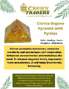 Citrine Orgone Pyramid with Pyrites