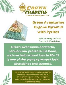 Green Aventurine Orgone Pyramid with Pyrites