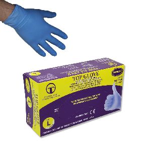 Lightly Powdered Disposable Blue Nitrile Glove