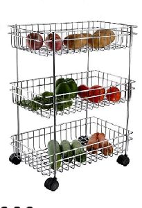 3 layer ss kitchen vegetable fruits storage basket