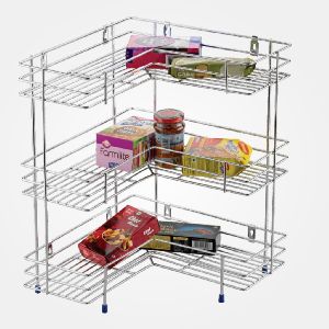 3 tier l shaped stainless steel corner stand