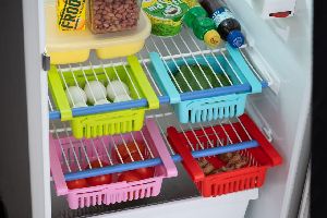 4 pcs adjustable fridge storage basket