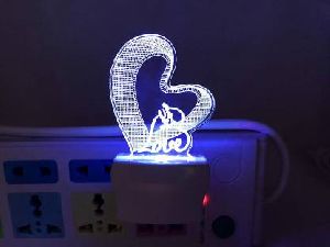 Solid 3D illusion Designer Night Heart Shaped Lamps