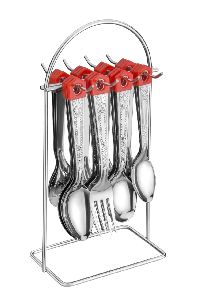 diamond wire stand spoon fork set