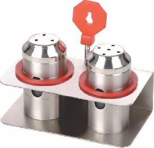 Stainless Steel Salt & Pepper Shakers/Masala Dabbi with Stand/Salt and Pepper Set for Dining Table