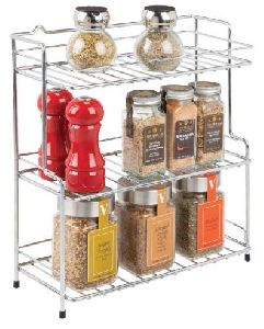 stainless steel spice 3 tier trolley container