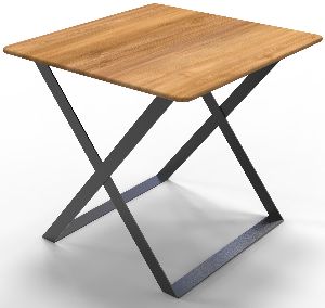 Square Side Table with Wooden Top