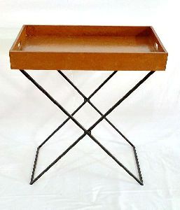 Wooden Top Folding Side Tray Table