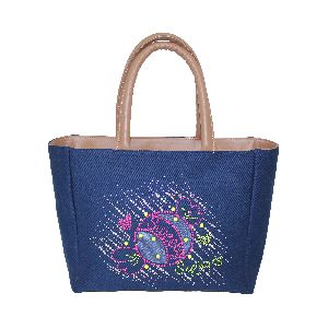 12 Oz Dyed Canvas Tote Bag With PU Handle