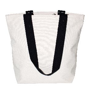 12 Oz Natural Canvas Tote Bag With Open Hanging Pocket &amp;amp; Long Handle