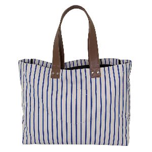 12 oz polyester lining pu handle canvas tote bag