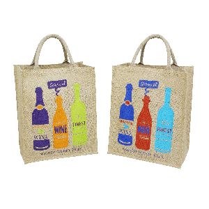 PP Laminated Jute Shopping Bag With Padded Handle