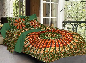 Jaipuri bedsheet, bedcover, cotton , mandala print, traditional print