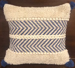 Highway Handwoven Cotton Chindi and Lurex Cushion Cover