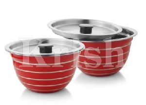 Coloured german Bowl With Air Tight Steel Lid