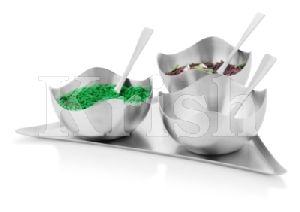 Four Petal Bowl Snack Tray Set - 3 Pcs