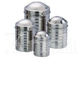 Ribbed Canister with Dome Cover