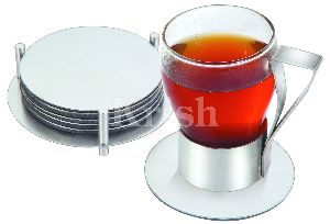 Round Coaster with Stand - 6 Pcs