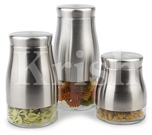 Polished Glass Storage Jar Set, For Packing Food, Feature : Colorful, Crack Proof, Scratch Resistant