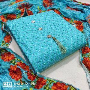 Jmv Designer Studio Present By Chanderi silk with Embroidery work Dress Material