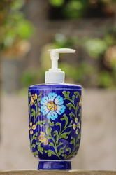 Handmade Blue Pottery Soap Dispenser