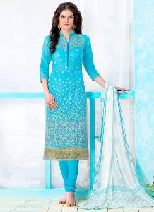 Hand Embroidery Designer Churidar Suit, Size : L, XL