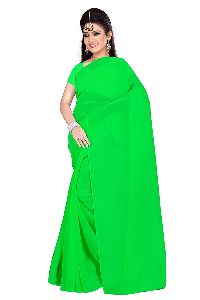 Blouse piece women solid georgette plain saree