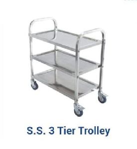 Stainless Steel 3 Tier Trolley