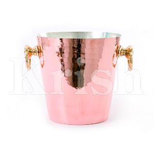 Hammered  Bucket - Copper Plated