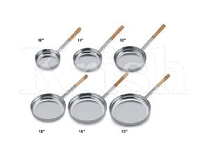 Professional Frying Pan with wooden Handle Tin Coated