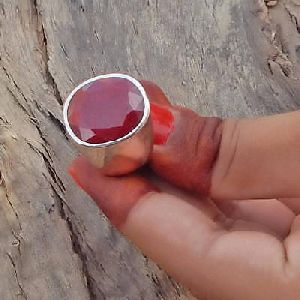 Mens Ruby Corundum Rose Ring