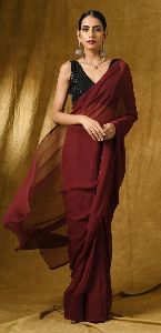 Maroon Chiffon Saree