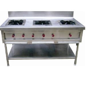 Stainless Steel Triple Burner Cooking Range