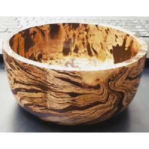 Wooden Textured Bowl 7in