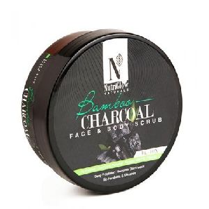 NutriGlow Naturals Bamboo Charcoal Face & Body Scrub 200gm